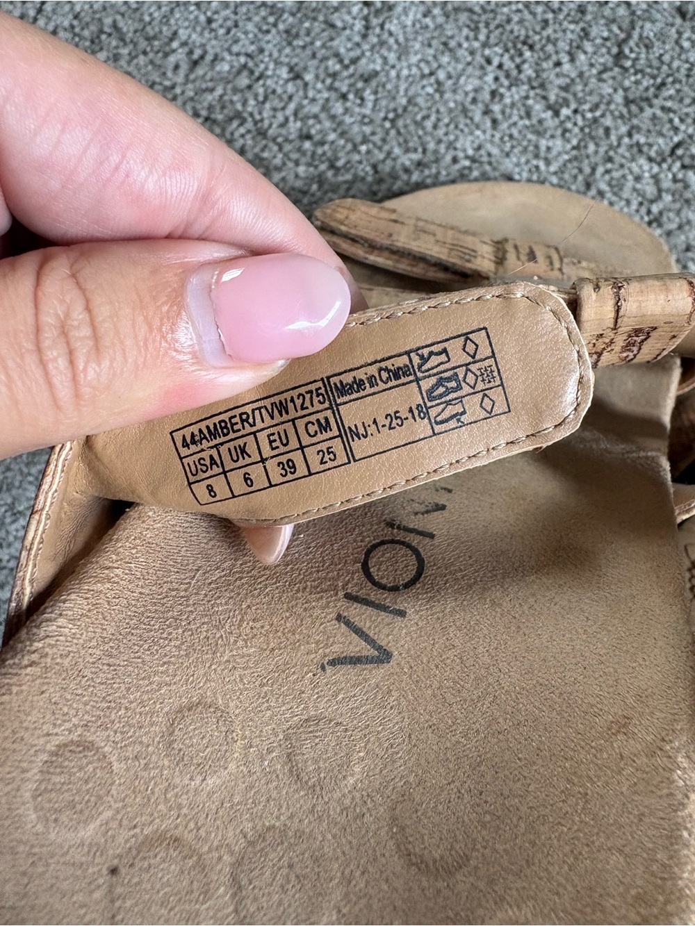 Vionic Cork-Style Tan Slide Sandals - Picture 3 of 3